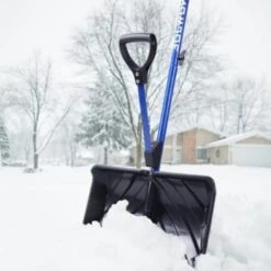 Snow Joe 41.3" Snow Shovel With Spring-Assist Metal Handle, 18" Aluminum Blade -Snow Gear Shop 216581 LifestyleImage Lg