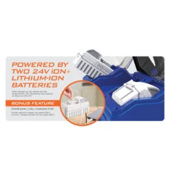 Snow Joe 24V-X2-SB22 48-Volt* MAX IONMAX Cordless Single-Stage Snow Blower Kit | 22-Inch | Brushless 1600W Motor | W/ 2 X 8.0-Ah High Performance Batteries + High Speed Dual Port Charger -Snow Gear Shop 24V X2 SB22 BatteryFeature scaled