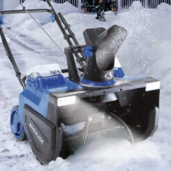 Snow Joe 24V-X2-SB22 48-Volt* MAX IONMAX Cordless Single-Stage Snow Blower Kit | 22-Inch | Brushless 1600W Motor | W/ 2 X 8.0-Ah High Performance Batteries + High Speed Dual Port Charger -Snow Gear Shop 24V X2 SB22 Lifestyle01 02 scaled