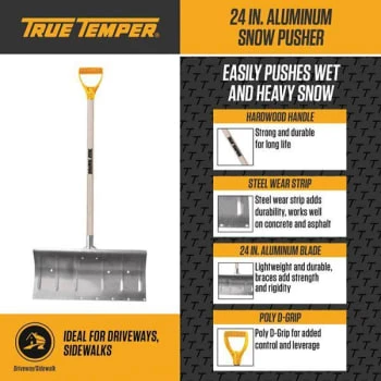 True Temper 24 " Aluminum Snow Pusher 4 True Temper 24 " Aluminum Snow Pusher - Image 4