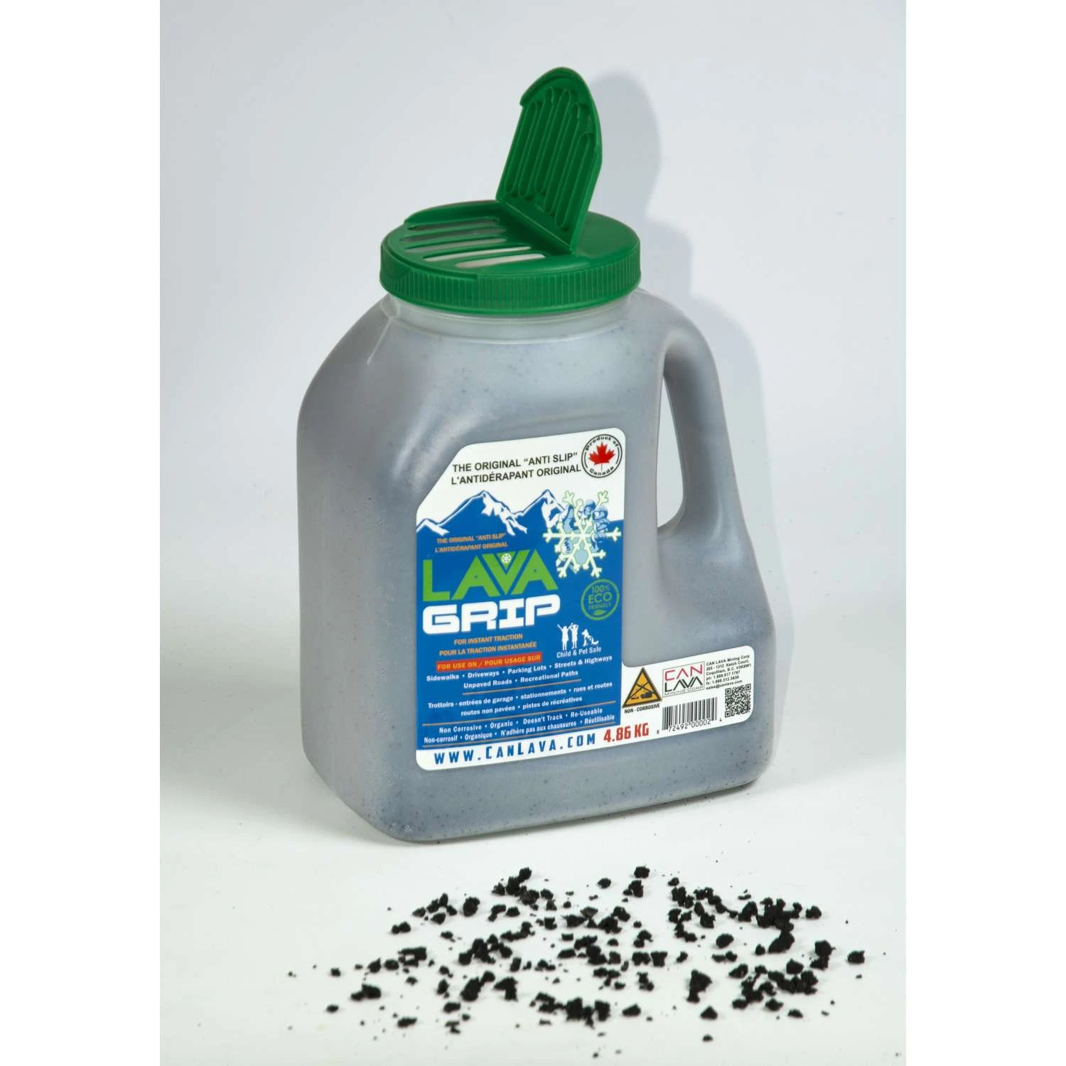 LavaGrip Black Pumice Pet Friendly Granule Ice Melt 10 Lb 2 LavaGrip Black Pumice Pet Friendly Granule Ice Melt 10 Lb - Image 2