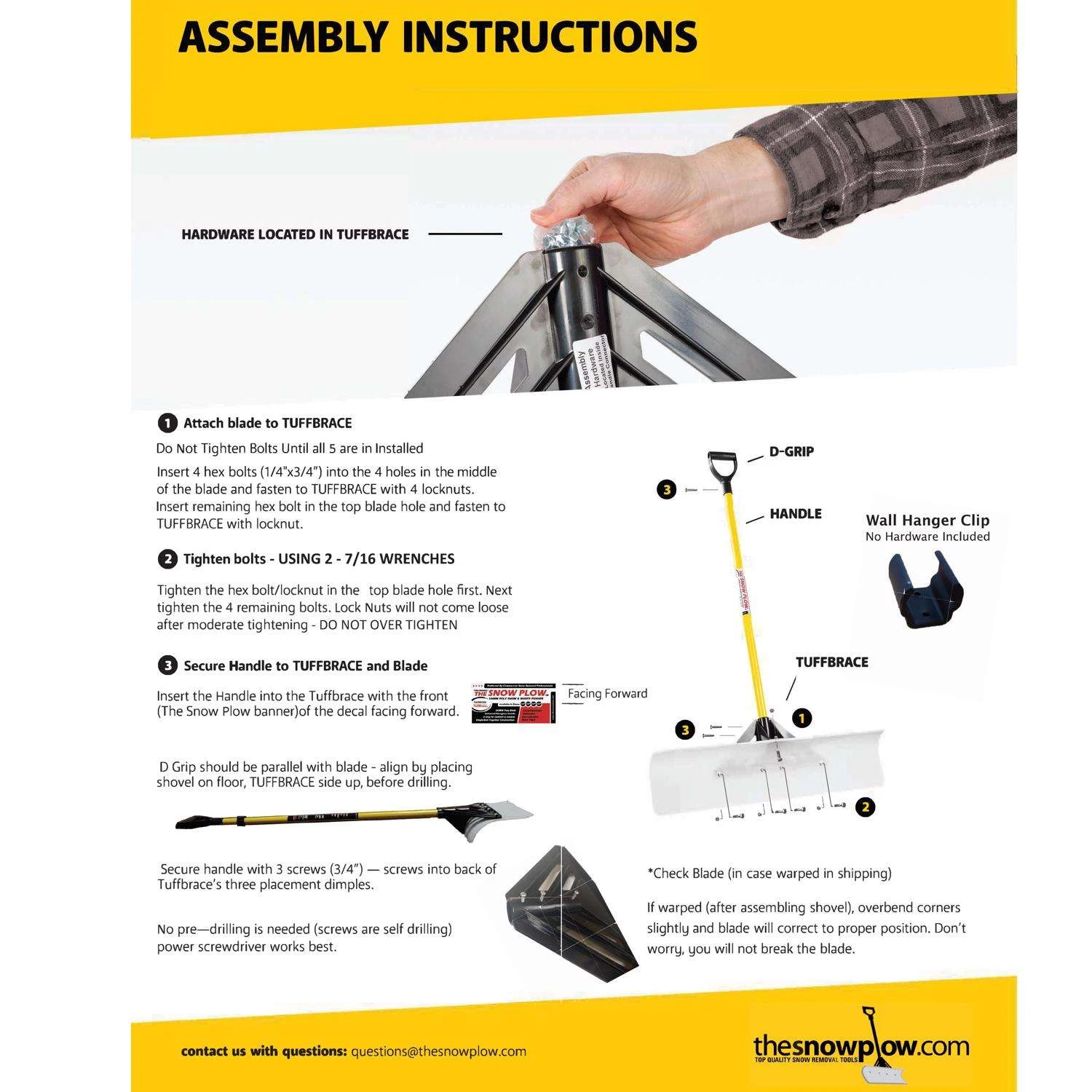 The Snowplow The Original 36 In. W X 56 In. L UHMW Snow Pusher 9 The Snowplow The Original 36 In. W X 56 In. L UHMW Snow Pusher - Image 9