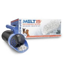 Snow Joe Premium Ice Melt + Spreader Bundle | 15 Lb. Box & Multi-Purpose Spreader