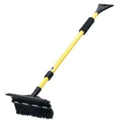Subzero Fixed Head Snow Broom, With Squeegee, Aluminum Handle With Ice Scraper Extends To 52 In.