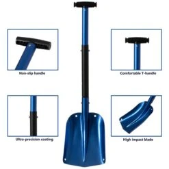Lightweight Extendable Aluminum Telescoping Compact Utility Snow Shovel, Blue -Snow Gear Shop Quickway20Imports20Inc 899267xx37bf75