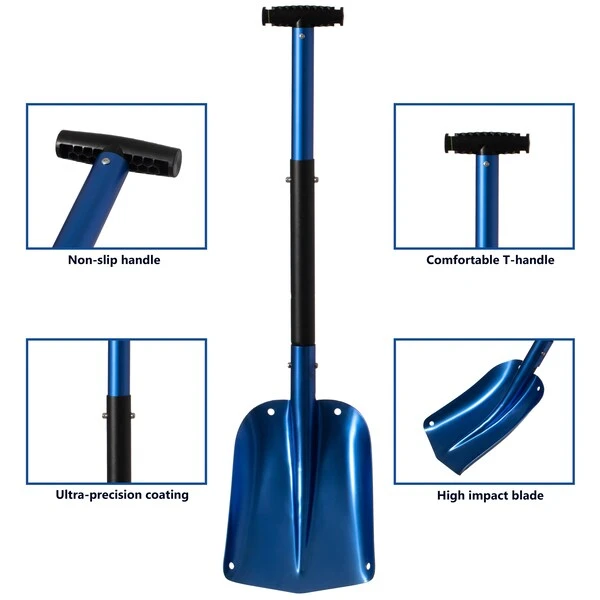 Lightweight Extendable Aluminum Telescoping Compact Utility Snow Shovel, Blue Set Of 2 9 Lightweight Extendable Aluminum Telescoping Compact Utility Snow Shovel, Blue Set Of 2 - Image 9