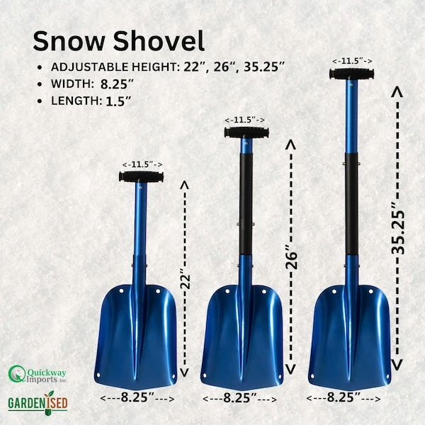 Lightweight Extendable Aluminum Telescoping Compact Utility Snow Shovel, Blue Set Of 2 5 Lightweight Extendable Aluminum Telescoping Compact Utility Snow Shovel, Blue Set Of 2 - Image 5