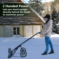 Extra Wide 36 In. Snow Shovel Plow Pusher Remover With Large Rugged Wheels, Heavy Duty, Black -Snow Gear Shop Quickway20Imports20Inc QI004185xx4xxa26735