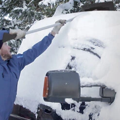 Snow Joe SJBLZD-ECM-LED-BLK 3-In-1 Telescoping Snow Broom + Ice Scraper | 18-Inch Foam Head | Headlights (Black) -Snow Gear Shop SJBLZD ECM LED BLK Image04 scaled