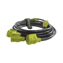 Sun Joe SJG-EXT2510-3WAY Generator Series 3 Outlet Power Cord | 25-Foot | 10/3-Gauge | 3750 Watts