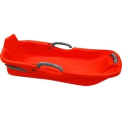 Belli BE80337 Red Snow Sled 1 Seat With Brake & Handle Cord For Kids & Adults - 8 X 16.3 X 30.6 In.