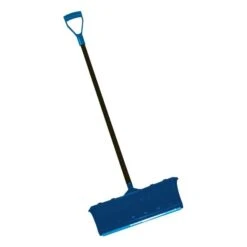 Snow Shovel, 45 In Steel D-Grip Handle, Poly Blade Material, 22 1/4 In Blade Width