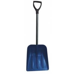 Snow Shovel, 25 In Steel D-Grip Handle, Poly Blade Material, 10 3/4 In Blade Width