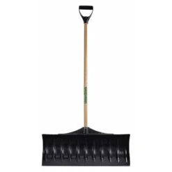 30"W Poly Snow Shovel With 42" Wood Handle