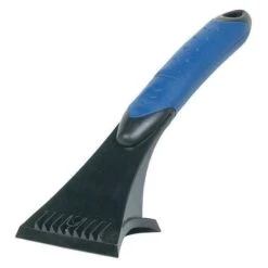 Ice Scraper, 7 In. L, Plastic Grip, Blue