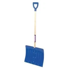 Snow Shovel, 36 In Wood D-Grip Handle, Aluminum Blade Material, 18 In Blade Width