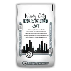 Windy City Ice Melter Calcium Chloride/Magnesium Chloride Pet Friendly Crystal Ice Melt 50 Lb